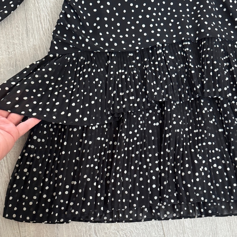 SUNCOO Black and White Polka Dot Mini Dress Small - Picture 7 of 12